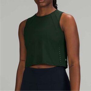 Lululemon sculpt tank cropped, dark green, size 10